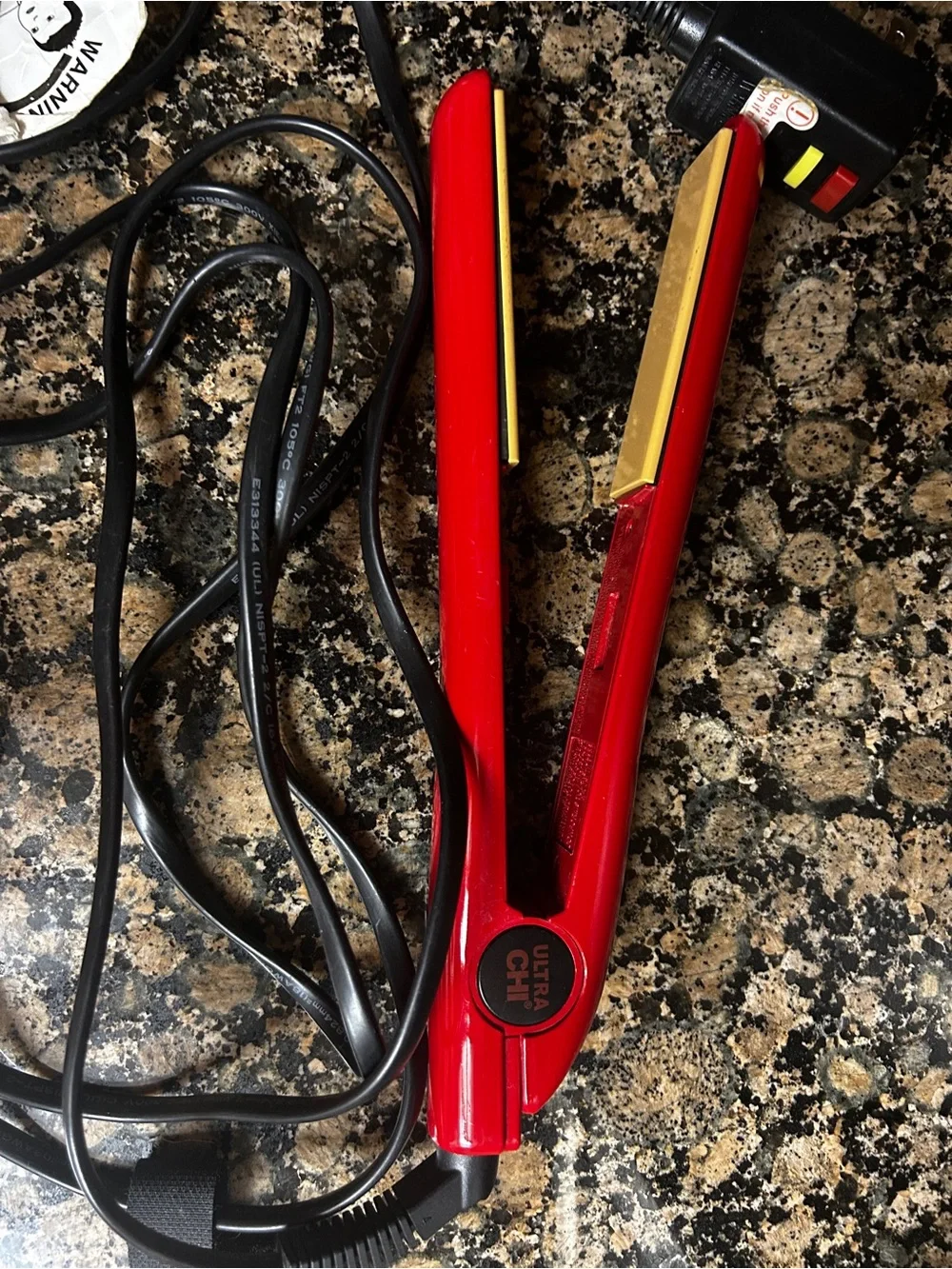 Ultra Chi Red Ceramic Hair Straightener with Gold Plates